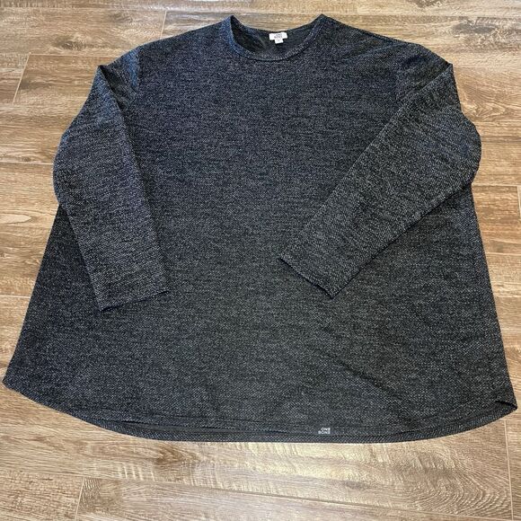 One Bone Sweater Mens 5 6XL Gray Captain Crewneck Textured Lightweight Casual - Picture 1 of 13